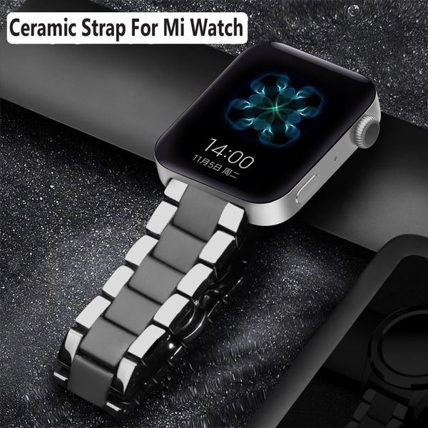 ceramic watchband for smart watch replacement strap for mi watch chain bracelet strap accessories, Black;brown 
ceramic watchband for smart watch replacement strap for mi watch chain bracelet strap accessories, Black;brown
