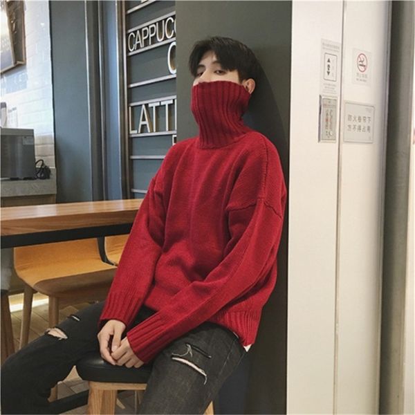 high-necked sweater 2018 winter new korean men's jacquard sweater thick loose men's comfortable, White;black
high-necked sweater 2018 winter new korean men's jacquard sweater thick loose men's comfortable, White;black