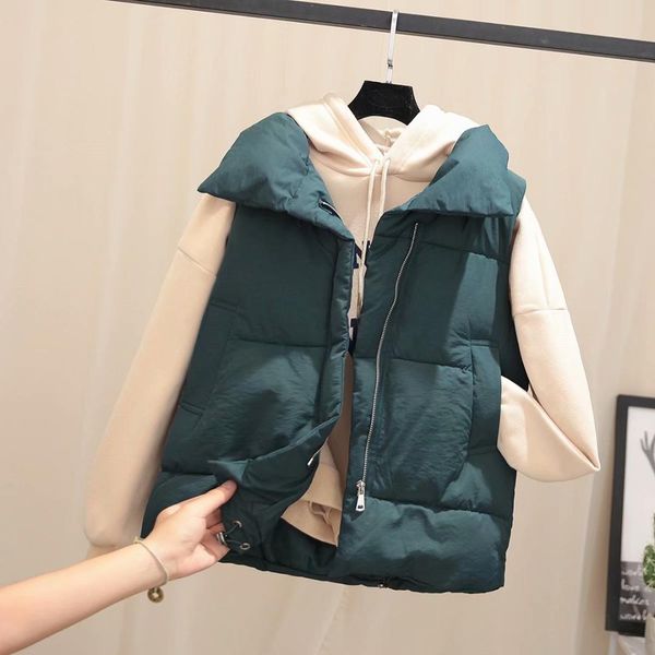 2019 autumn and winter new style fold-down collar short cotton vest women's elegant simple thick warm versatile vest three-color, Blue;black
2019 autumn and winter new style fold-down collar short cotton vest women's elegant simple thick warm versatile vest three-color, Blue;black