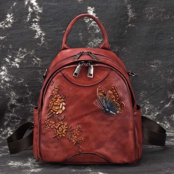 natural skin daypack rucksack knapsack floral shoulder travel bag vintage embossed women genuine leather backpack
natural skin daypack rucksack knapsack floral shoulder travel bag vintage embossed women genuine leather backpack