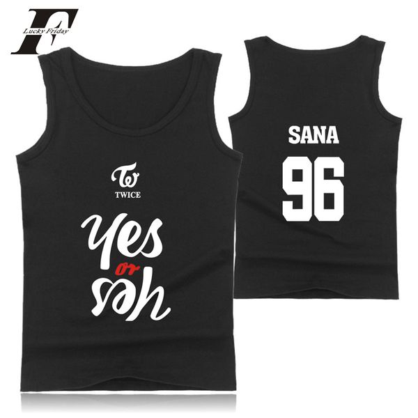 2019 twice yes or yes in men tank print twice abum korea knop tank shirt casual summer clothing, White;black
2019 twice yes or yes in men tank print twice abum korea knop tank shirt casual summer clothing, White;black