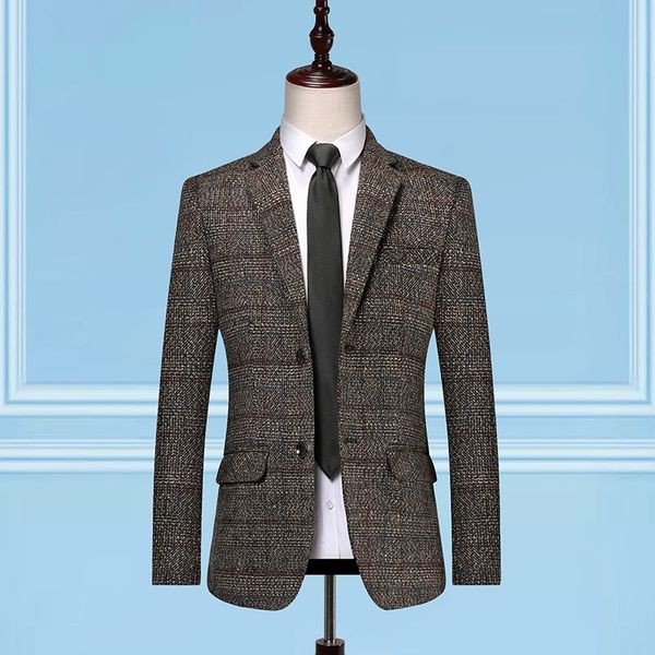 fall middle-aged mens plaid suit jacket 2020 new men suit blazer fashion casual jackets and coats, White;black
fall middle-aged mens plaid suit jacket 2020 new men suit blazer fashion casual jackets and coats, White;black