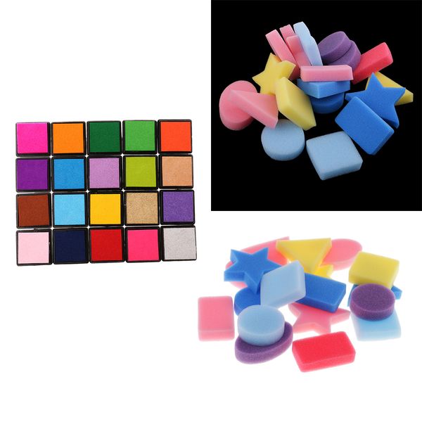 18 pieces multi shapes painting sponge stamp brush + ink pad craft drawing children creative paint
18 pieces multi shapes painting sponge stamp brush + ink pad craft drawing children creative paint