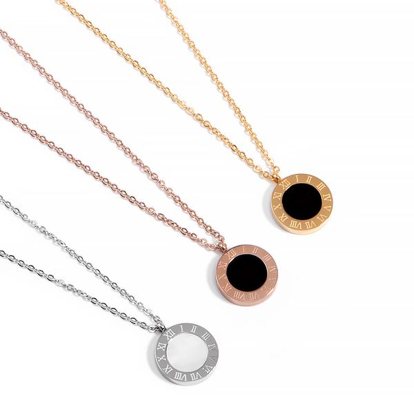 roman numeral double-sided round clavicle chain korean rose gold gold silver pendant couple necklace zk40, Black
roman numeral double-sided round clavicle chain korean rose gold gold silver pendant couple necklace zk40, Black