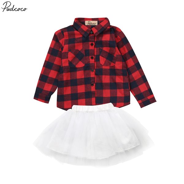 pudcoco casual kids baby girls plaid full sleeve shirt+ball gown white skirt 2pcs set 1-5years
pudcoco casual kids baby girls plaid full sleeve shirt+ball gown white skirt 2pcs set 1-5years