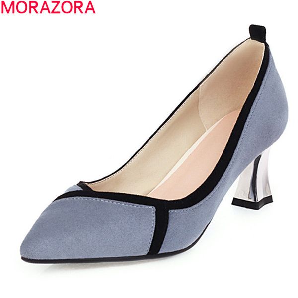 morazora 2020 new arrival fashion high heels shoes comfortable flock thick heels pointed toe ladies shoes summer dress shoes, Black
morazora 2020 new arrival fashion high heels shoes comfortable flock thick heels pointed toe ladies shoes summer dress shoes, Black