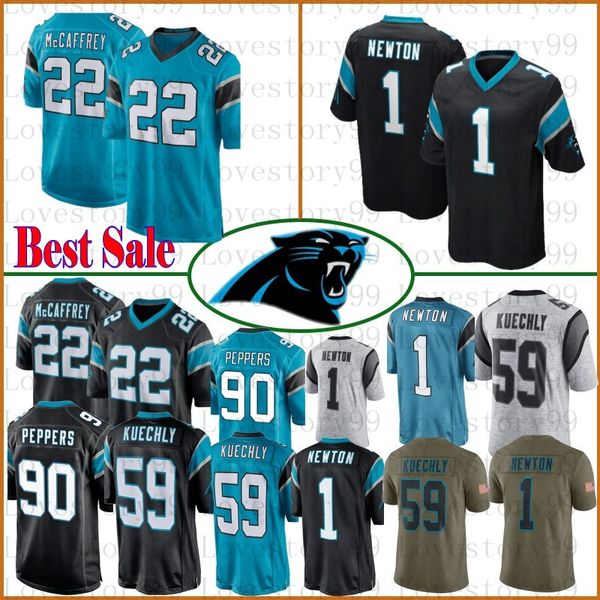 22 Christian McCaffrey Carolina Jersey Panther 1 Cam Newton Jersey 59 Luke Kuechly 88 Greg Olsen 90 Julius Peppers Football Jerseys