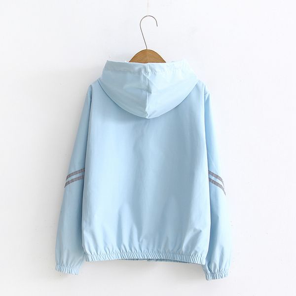 2019 spring and autumn new style college style fresh hooded loose-fit sleeves with stripes student coat thin coat, Black;brown
2019 spring and autumn new style college style fresh hooded loose-fit sleeves with stripes student coat thin coat, Black;brown