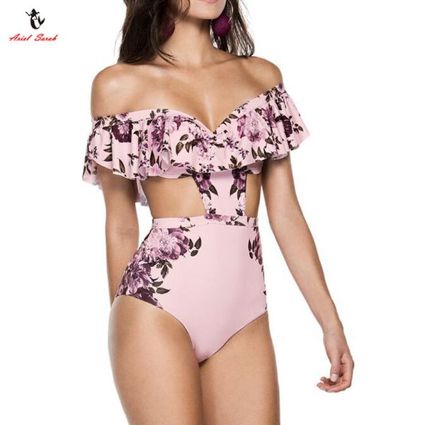 ariel sarah floral one piece swimsuit piece swimwear halter bathing suit women off shoulder monokini beach wear, White;black
ariel sarah floral one piece swimsuit piece swimwear halter bathing suit women off shoulder monokini beach wear, White;black