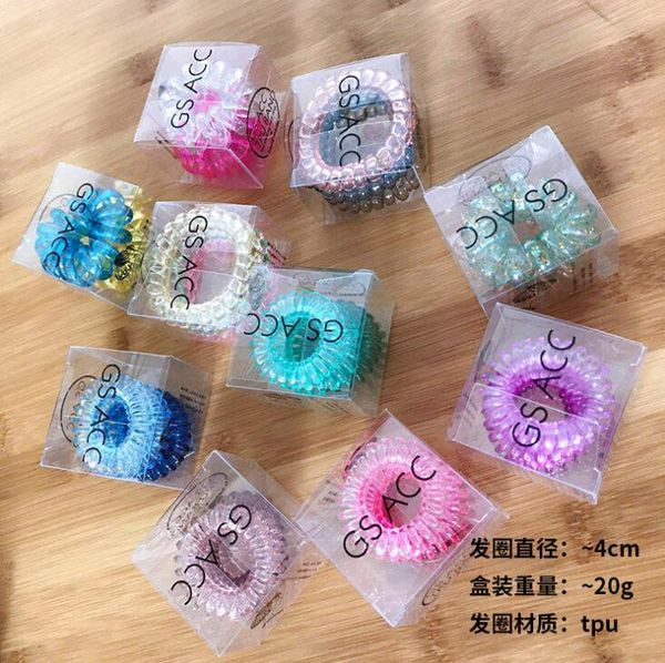 3pcs/set women girls colorful rainbow spiral hair ties rope telephone wire plastic boxed high-grade hairline ing, Slivery;white
3pcs/set women girls colorful rainbow spiral hair ties rope telephone wire plastic boxed high-grade hairline ing, Slivery;white