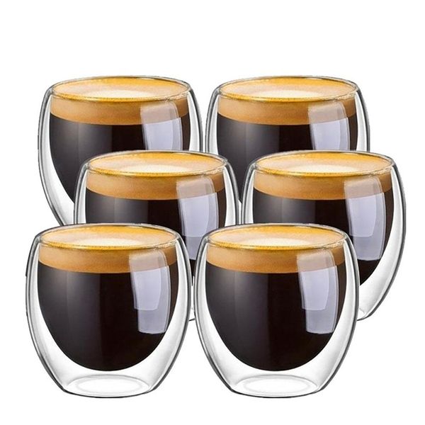 

double wall glass tea cup heat resistant coffee mugs teacup creative beer glasses cups beer mug cup drinkware 250ml/350ml/450ml