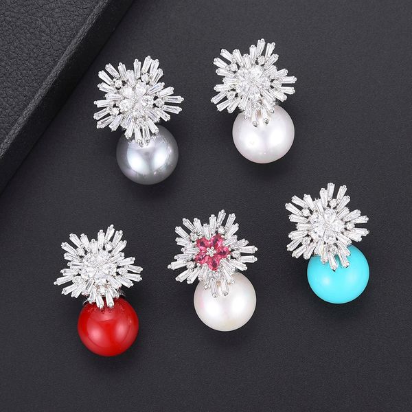 godki snowflake flower wedding stud earring for women fashion luxury simulated pearl cubic zirconia girl jewelry boucle d'oreill t71906, Golden;silver
godki snowflake flower wedding stud earring for women fashion luxury simulated pearl cubic zirconia girl jewelry boucle d'oreill t71906, Golden;silver