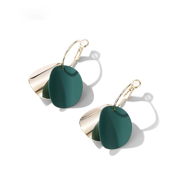 morandi color earrings earrings 2019 new wave of simple personality wild temperament earrings female red-green web, Golden 
morandi color earrings earrings 2019 new wave of simple personality wild temperament earrings female red-green web, Golden