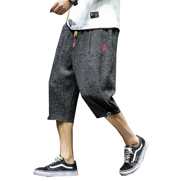 cropped trousers man cotton linen cropped cross pants summer male casual wide-legged waist rope straight calf-length trousers, Black
cropped trousers man cotton linen cropped cross pants summer male casual wide-legged waist rope straight calf-length trousers, Black