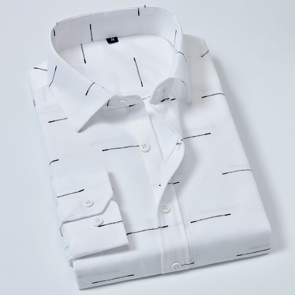 men oxford long sleeve plaid shirt slim casual chemise homme business office male new spring black white dress shirts, White;black
men oxford long sleeve plaid shirt slim casual chemise homme business office male new spring black white dress shirts, White;black