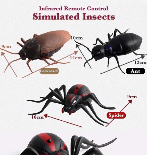 infrared rc remote control animal toy kit for kids adults smart cockroach spider ant prank jokes radio insect for boys 1 piece 
infrared rc remote control animal toy kit for kids adults smart cockroach spider ant prank jokes radio insect for boys 1 piece