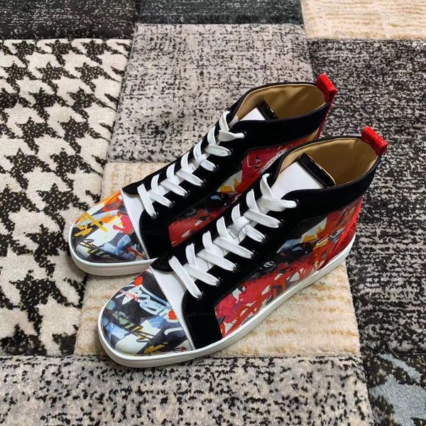 2020 new luxury lace-up graffiti leather casual board red bottom sneakers men,women casual couples walking party wedding with box,eu35-47, Black
2020 new luxury lace-up graffiti leather casual board red bottom sneakers men,women casual couples walking party wedding with box,eu35-47, Black