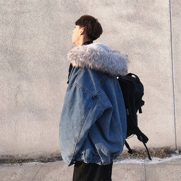 2019 winter new big fur collar loose plus velvet men's trend fashion casual youth popular jacket coat black / blue m-2xl
2019 winter new big fur collar loose plus velvet men's trend fashion casual youth popular jacket coat black / blue m-2xl