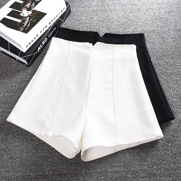 women's shorts stretch high waist women mini short femme trousers pants black white elegant office summer wide leg c4583, White;black
women's shorts stretch high waist women mini short femme trousers pants black white elegant office summer wide leg c4583, White;black