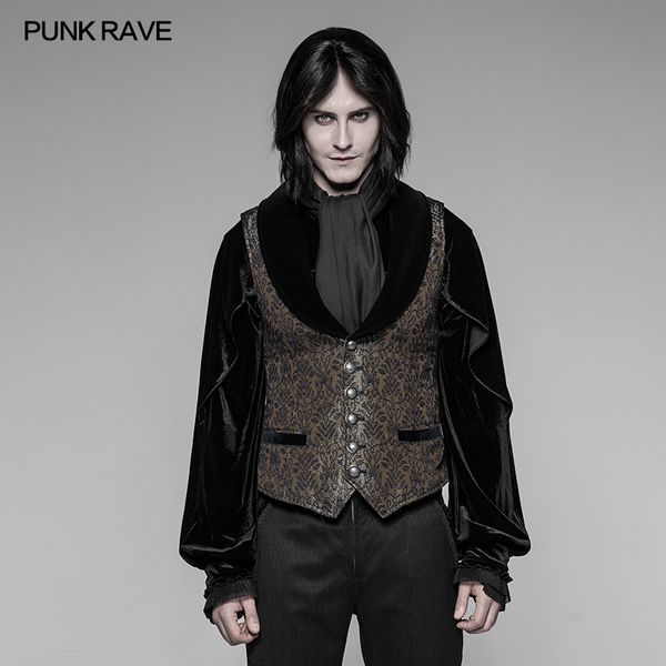 punk rave gothic steampunk dark gold jacquard vest jacket victorian vintage mens vest cosplay sostume, Black;white
punk rave gothic steampunk dark gold jacquard vest jacket victorian vintage mens vest cosplay sostume, Black;white