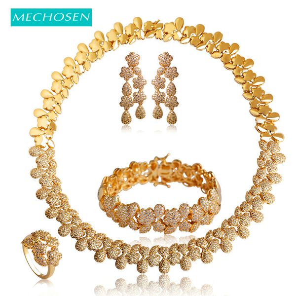 mechosen gold color flower necklace earrings ring bracelet wedding sets for women bridals choker brincos pulseira schmuck, Silver
mechosen gold color flower necklace earrings ring bracelet wedding sets for women bridals choker brincos pulseira schmuck, Silver