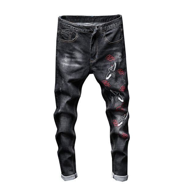 fashion streetwear ripped jeans for men skinny retro elasticity slim quality male casual embroidery denim trousers g3p2, Blue
fashion streetwear ripped jeans for men skinny retro elasticity slim quality male casual embroidery denim trousers g3p2, Blue