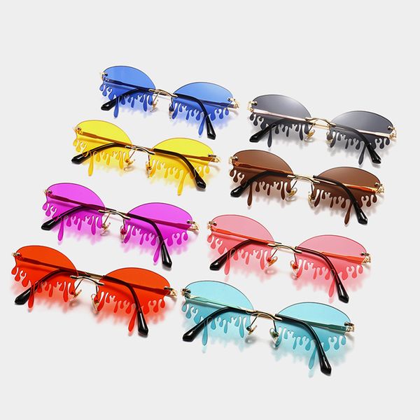 2020 fashion brand design unique tear cat eye sunglasses women vintage lady colorful clear rimless sun glasses for female uv400, White;black
2020 fashion brand design unique tear cat eye sunglasses women vintage lady colorful clear rimless sun glasses for female uv400, White;black