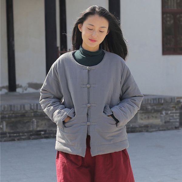 2019 winter cotton linen women parkas pockets button o-neck casual coats solid color vintage women loose warm parkas, Black
2019 winter cotton linen women parkas pockets button o-neck casual coats solid color vintage women loose warm parkas, Black