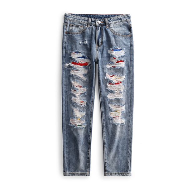 europe and the united states style fashion men's jeans blue tight splicing hole jeans high street destroy motorcycles men's 201
europe and the united states style fashion men's jeans blue tight splicing hole jeans high street destroy motorcycles men's 201