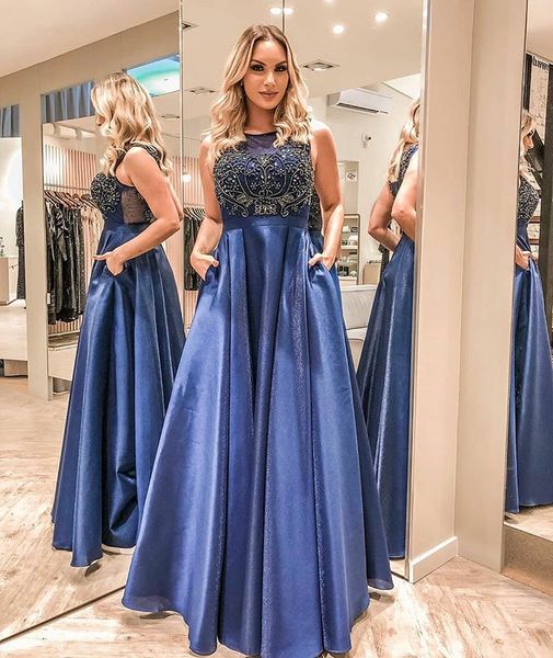 Dark Navy Beaded Evening Dresses 2019 Elegant Prom Dress Formal Wear Party Gowns vestidos festa Robes de fête Abendkleider
Dark Navy Beaded Evening Dresses 2019 Elegant Prom Dress Formal Wear Party Gowns vestidos festa Robes de fête Abendkleider