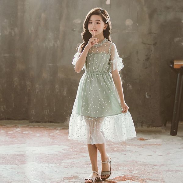 big girls dress 2020 new summer clothes green dot children baby girl dresses casual mesh patchwork a line teenager kids dress, Red;yellow
big girls dress 2020 new summer clothes green dot children baby girl dresses casual mesh patchwork a line teenager kids dress, Red;yellow