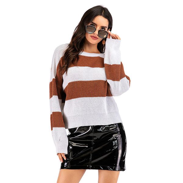 men's sweaters women's loose round neck knitting long-sleeves casual jumpers contrast color sweater, White;black
men's sweaters women's loose round neck knitting long-sleeves casual jumpers contrast color sweater, White;black