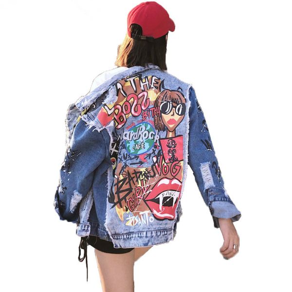 2020 women autumn outerwear patchwork denim jacket single breasted blue denim coat turn-down collar print coat, Black;brown
2020 women autumn outerwear patchwork denim jacket single breasted blue denim coat turn-down collar print coat, Black;brown