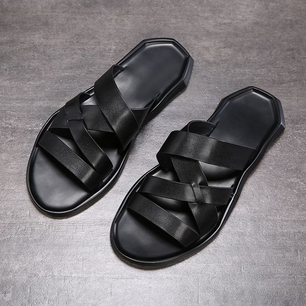men's sandal 2020 new summer layer leather shoes beach shoes fasion casual breathable non-slip soft soles sandal men, Black
men's sandal 2020 new summer layer leather shoes beach shoes fasion casual breathable non-slip soft soles sandal men, Black