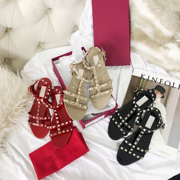 high-end women's shoes production summer jelly women's shoes rivet rubber sandals non-slip flat shoes beach shoelaces shoe box, Black
high-end women's shoes production summer jelly women's shoes rivet rubber sandals non-slip flat shoes beach shoelaces shoe box, Black