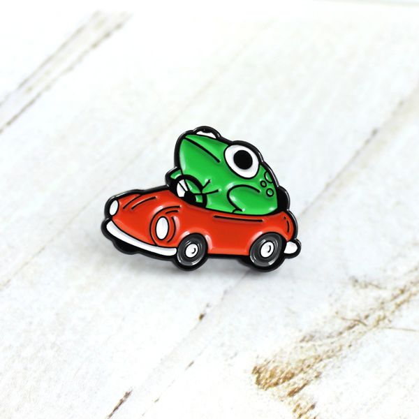 cartoon animal green frog driving red car brooch cute enamel funny for children backpack t-shirt pins badge personality jewelry, Gray
cartoon animal green frog driving red car brooch cute enamel funny for children backpack t-shirt pins badge personality jewelry, Gray