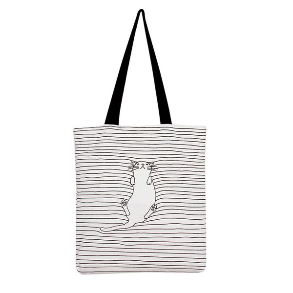 sleeper #4005 casual women canvas bag simple cute cat totes striped shoulder bags for women
sleeper #4005 casual women canvas bag simple cute cat totes striped shoulder bags for women
