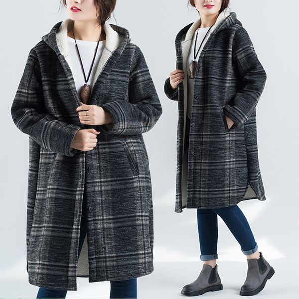 big size 4xl autumn winter women fashion elegant hooded outerwear ladies female plus large long cotton fleece loose jacket coat, Black
big size 4xl autumn winter women fashion elegant hooded outerwear ladies female plus large long cotton fleece loose jacket coat, Black