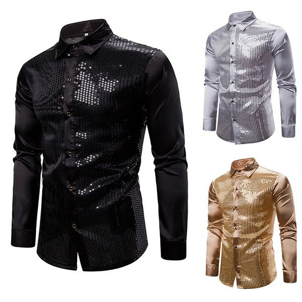 autumn 2019 new men leisure long sleeve shirt sequin slim shirt nightclub men host, White;black
autumn 2019 new men leisure long sleeve shirt sequin slim shirt nightclub men host, White;black