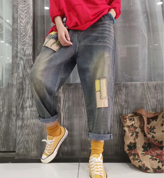 restore ancient ways do long pant girl washed casual elastic jeans show thin new cowboy haroun women pants female elastic waist, Blue 
restore ancient ways do long pant girl washed casual elastic jeans show thin new cowboy haroun women pants female elastic waist, Blue