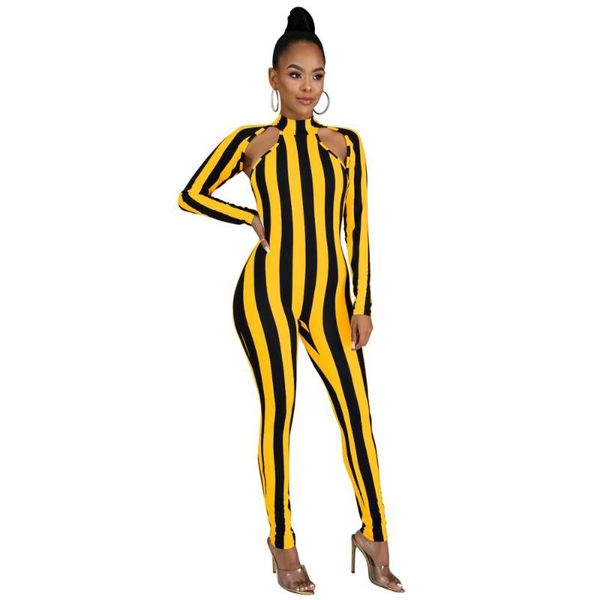 women's jumpsuits & rompers 2021 spring fall striped hollow out fitness women jumpsuit sporty workout long sleeve casual active wear sk, Black;white
women's jumpsuits & rompers 2021 spring fall striped hollow out fitness women jumpsuit sporty workout long sleeve casual active wear sk, Black;white