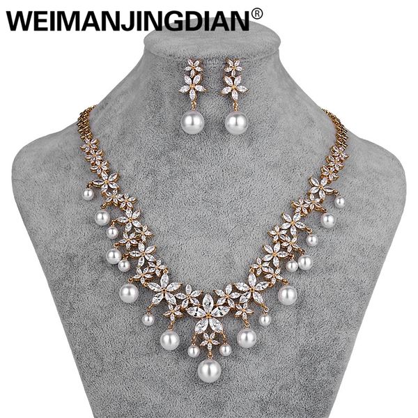 weimanjingdian flower cubic zirconia and shell pearl necklace and earring wedding bridal jewelry set in silver / gold colors, Slivery;golden
weimanjingdian flower cubic zirconia and shell pearl necklace and earring wedding bridal jewelry set in silver / gold colors, Slivery;golden