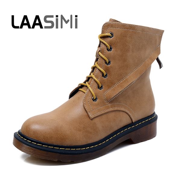 laasimi women shoes autumn winter pu leather ankle boots for women black lace-up basic platform female boots shoes 2019
laasimi women shoes autumn winter pu leather ankle boots for women black lace-up basic platform female boots shoes 2019
