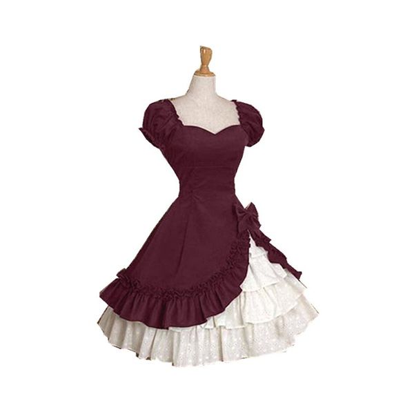 elegant princess vintage swing bow ruffles gothic women lolita dresses party pleated retro goth big size summer female dress, Black;gray
elegant princess vintage swing bow ruffles gothic women lolita dresses party pleated retro goth big size summer female dress, Black;gray
