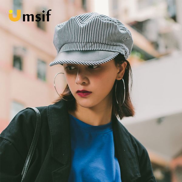 2018 women's striped classic french style cotton beret beanies hat vintage wide brim berets caps leather newsboy hats for women, Blue;gray
2018 women's striped classic french style cotton beret beanies hat vintage wide brim berets caps leather newsboy hats for women, Blue;gray