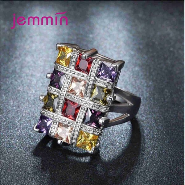 fashion 925 sterling silver ring for women wedding engagement lover's gift colorful square grid cubic zirconia deluxe jewelry, Golden;silver
fashion 925 sterling silver ring for women wedding engagement lover's gift colorful square grid cubic zirconia deluxe jewelry, Golden;silver