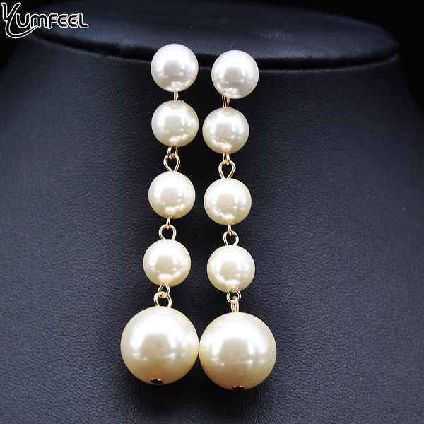 yumfeel elegant big ball drop earring punk long chain simulated pearl dangle earrings for women statement jewelry, Golden
yumfeel elegant big ball drop earring punk long chain simulated pearl dangle earrings for women statement jewelry, Golden