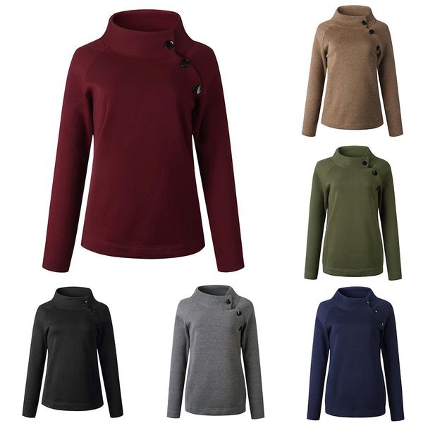 casual solid color buttons stand collar long sleeve women sweatshirt pullover ladies casual solid color winter warm coat, Black
casual solid color buttons stand collar long sleeve women sweatshirt pullover ladies casual solid color winter warm coat, Black