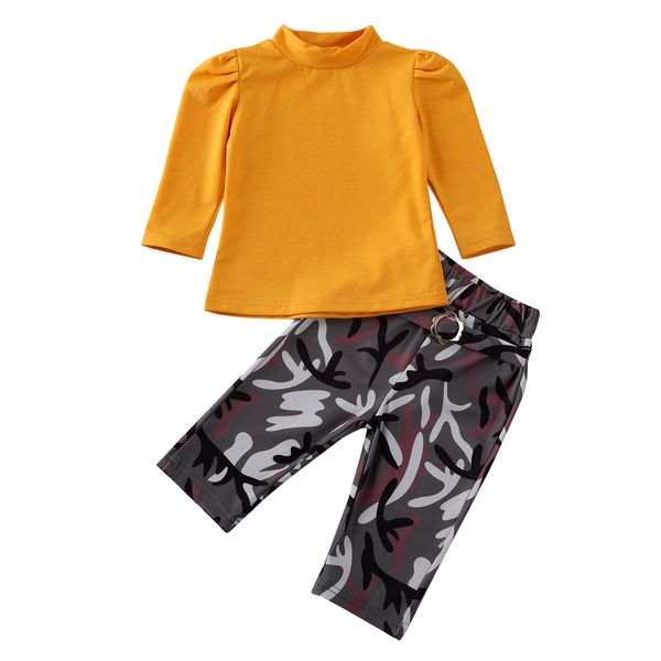 весна 2pcs детских малышей девочка одежда сборка футболка желтого tops + camo брюки нарядов повседневного set, White
весна 2pcs детских малышей девочка одежда сборка футболка желтого tops + camo брюки нарядов повседневного set, White