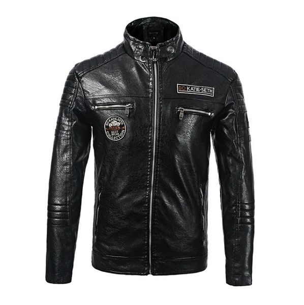quality mens designer jacket leather new branded men leather coat fashion style thick jacket windbreaker leather waterproof jackets, Black;brown 
quality mens designer jacket leather new branded men leather coat fashion style thick jacket windbreaker leather waterproof jackets, Black;brown